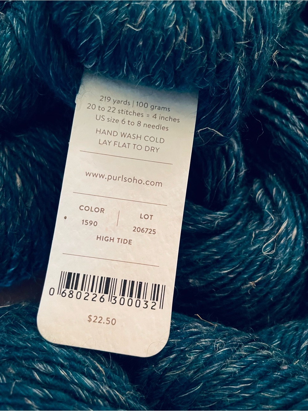 6 Purl Soho Flax Down Yarn Lot 43-Baby Alpaca 42-Extra Fine Merino 15-Linen Blu - Picture 3 of 4